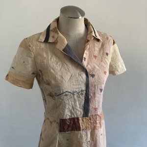 Stunning couture Dosa Jamdani khadi cotton dress. Rare. Size 2